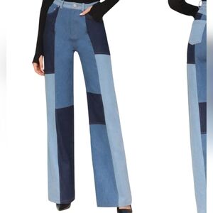 Avec Les Filles  Patchxork Denim Jeans...Size Small